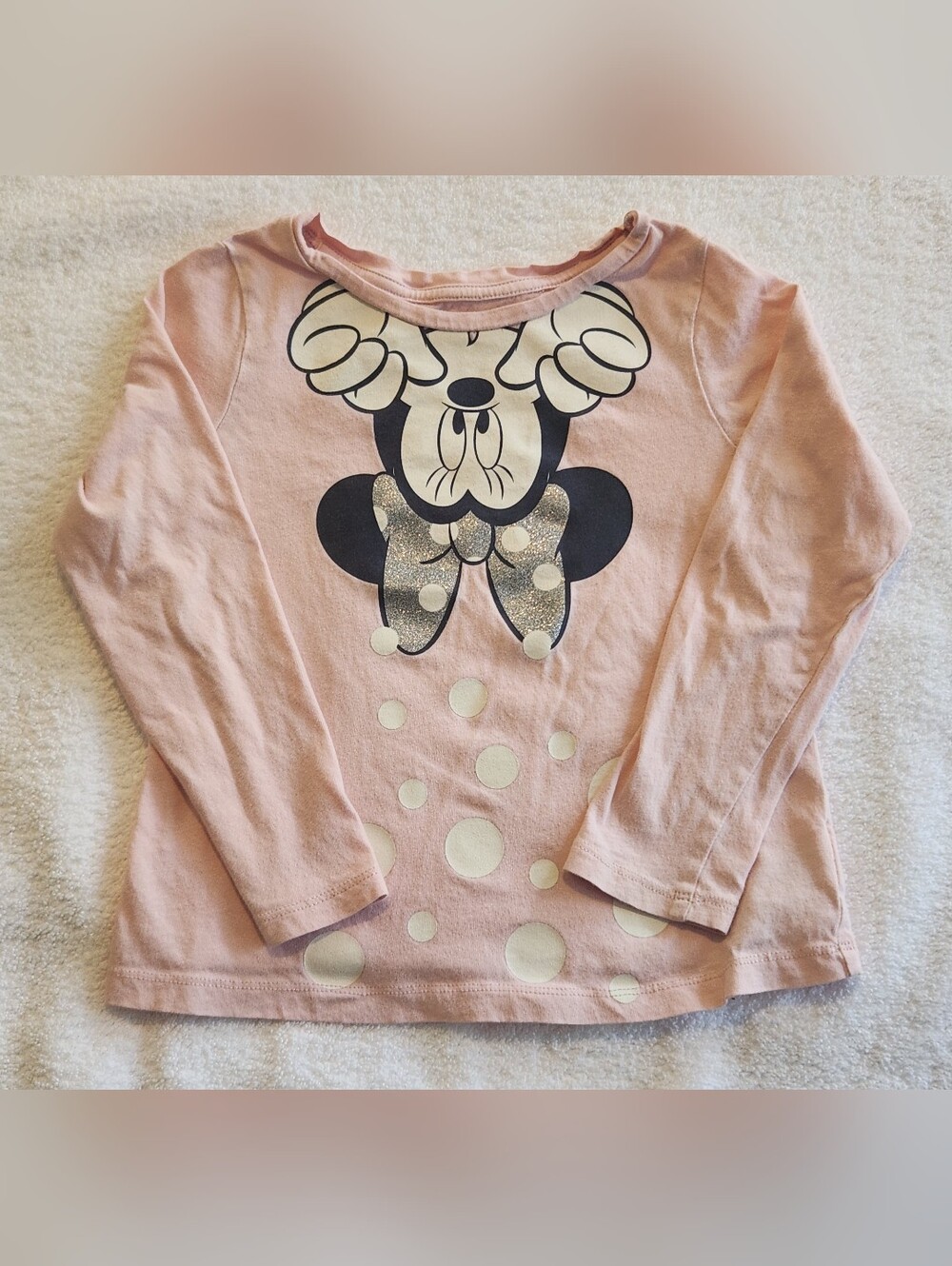 GAP Kids Pink Long Sleeve Tee with Minnie Mouse